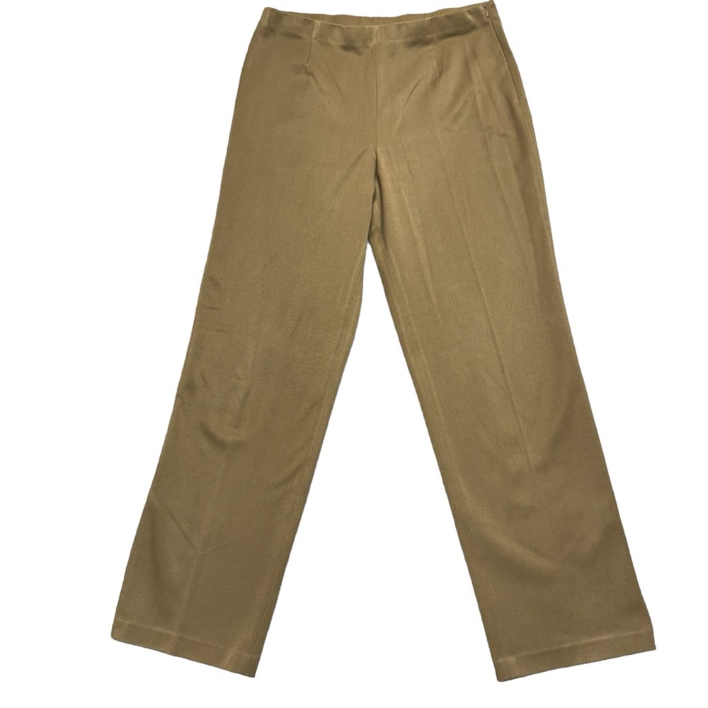 Nic+Zoe Ponte Knit Straight Leg High Rise Pants Trousers Tan‎ Womens Size 12